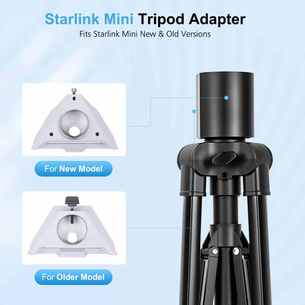 Starlink Mini Tripod Mount Height Adjustable Lightweight Tripod with Aluminum Adapter Compatible with Starlink Mini Satellite Suitable for Outdoor Camping RV Travel - Image 2